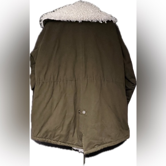✨Host Pick✨The DIUDIU Room Oversized Olive Green Sherpa Coat Size Small - Picture 11 of 14